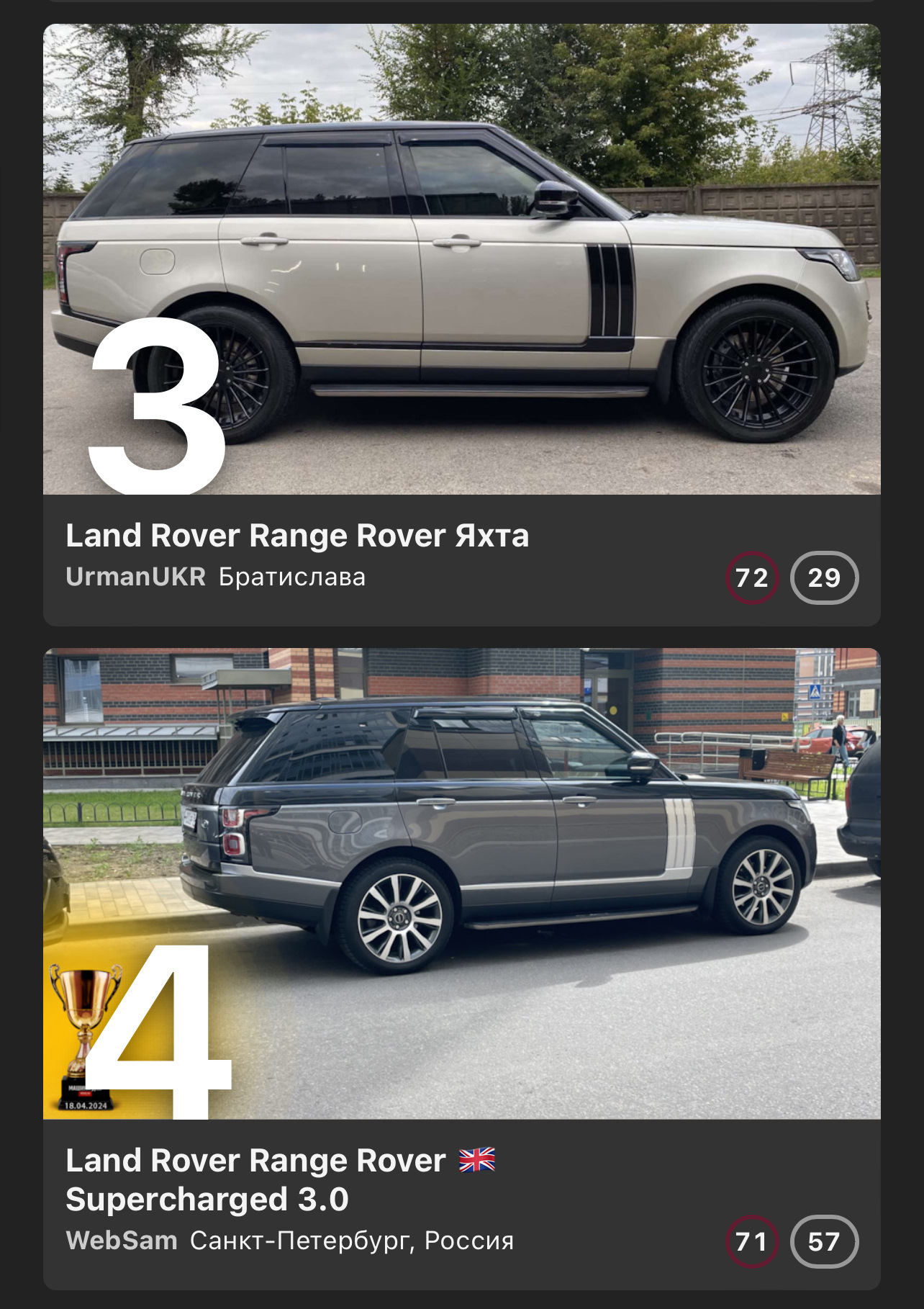 🏆TOP 3 — Range Rover L405 — Land Rover Range Rover (4G) бензин, 3 л ...